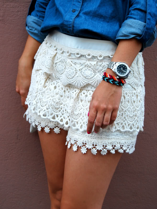 lace shorts boyish style