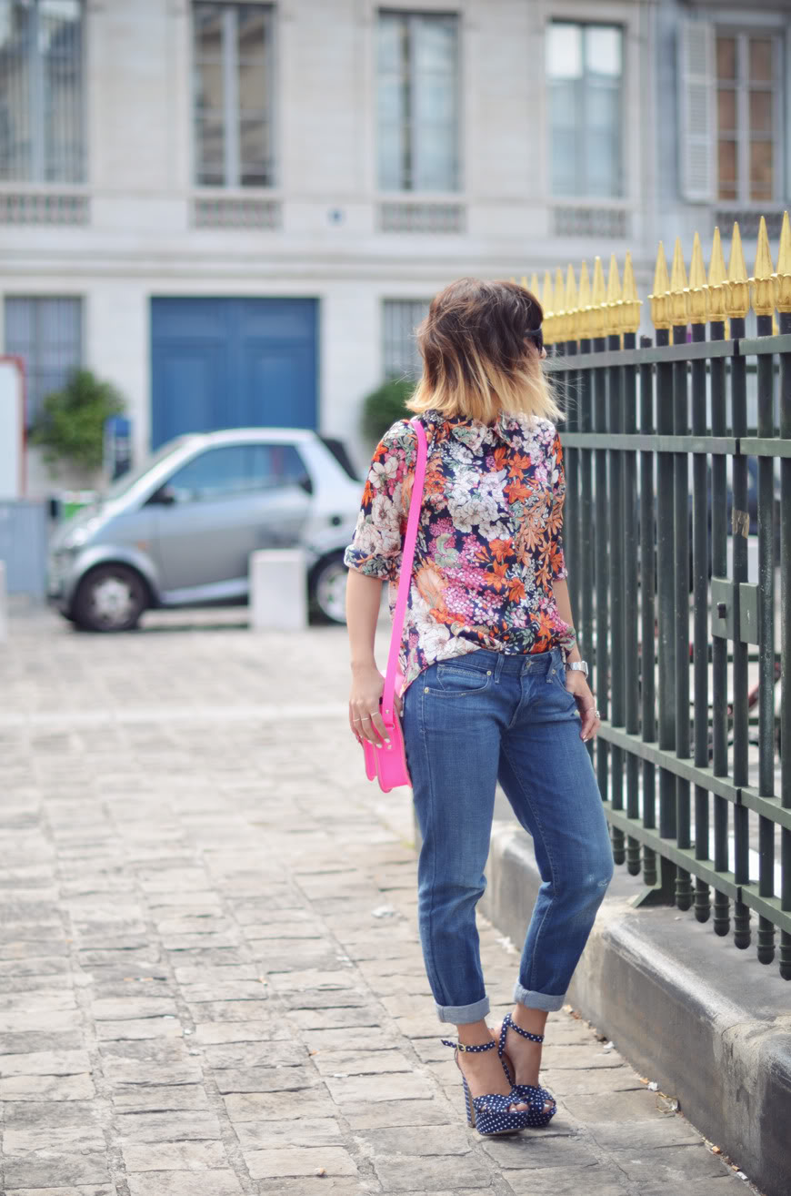 I love Paris in the summer 7ème arrondissement Valentine streetstyle liberty shirt boyfriend's jean Asos heels shoot