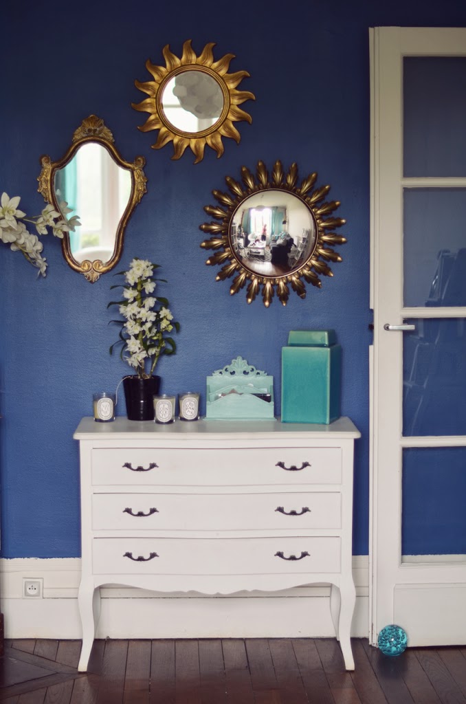 painting wall blue dark homemade interior decoration helloitsvalentine makeover