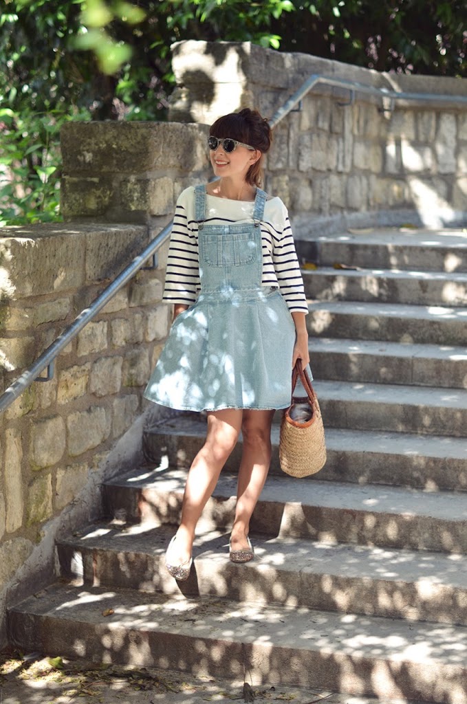 Denim Dress Olive clothing Paris basket Hello it's Valentine french blogger streetstyle