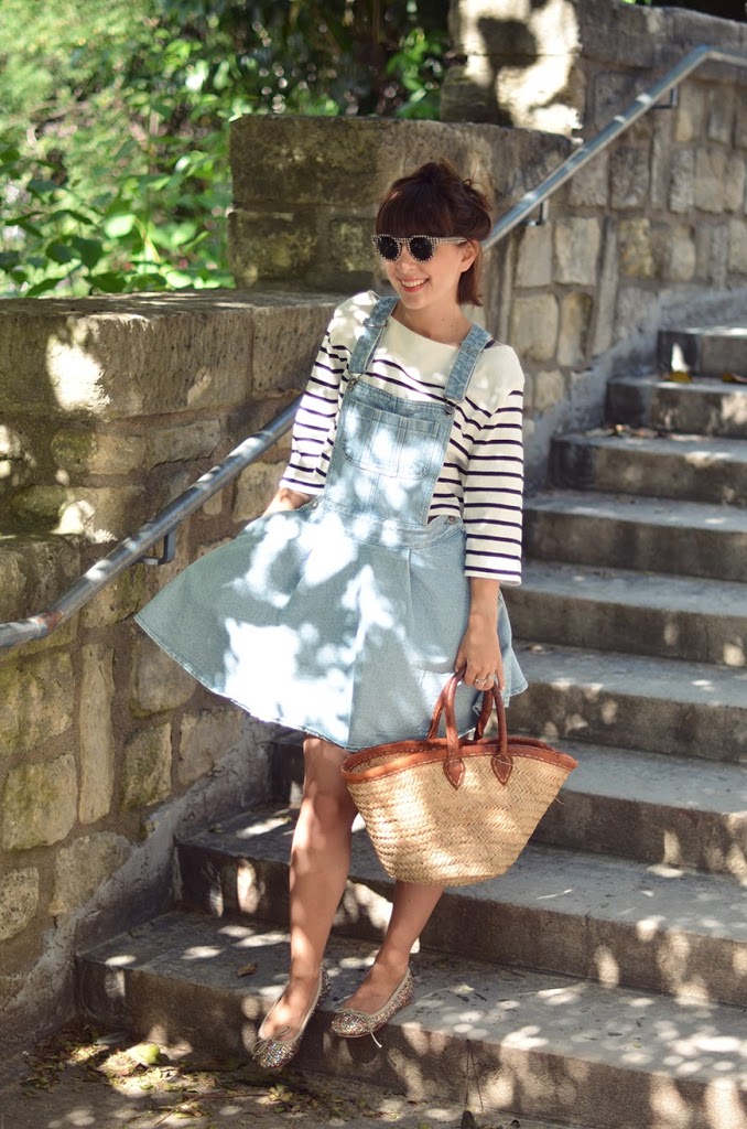 Denim Dress Olive clothing Paris basket Hello it's Valentine french blogger streetstyle