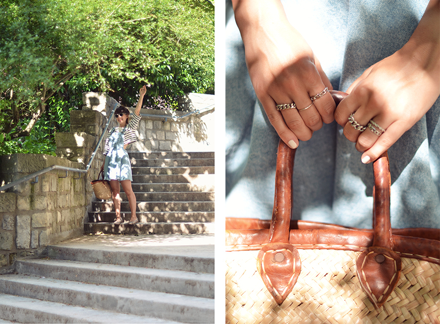 Denim Dress Olive clothing Paris basket Hello it's Valentine french blogger streetstyle