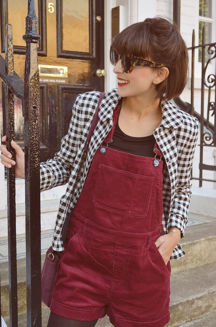 Winter berry Monki Hanna dungarees Burdgundy London Sloane Square South Kensington Helloitsvalentine